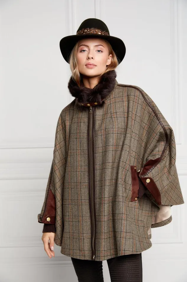 Women In Stock Tailoring Holland Cooper Chiltern Cape Bourbon Tweed