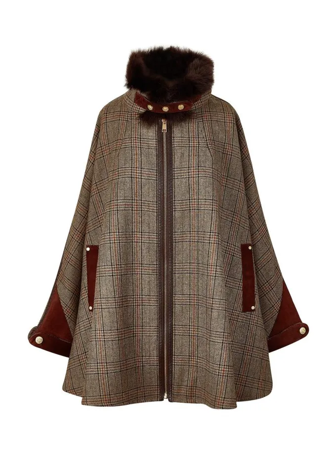 Women In Stock Tailoring Holland Cooper Chiltern Cape Bourbon Tweed