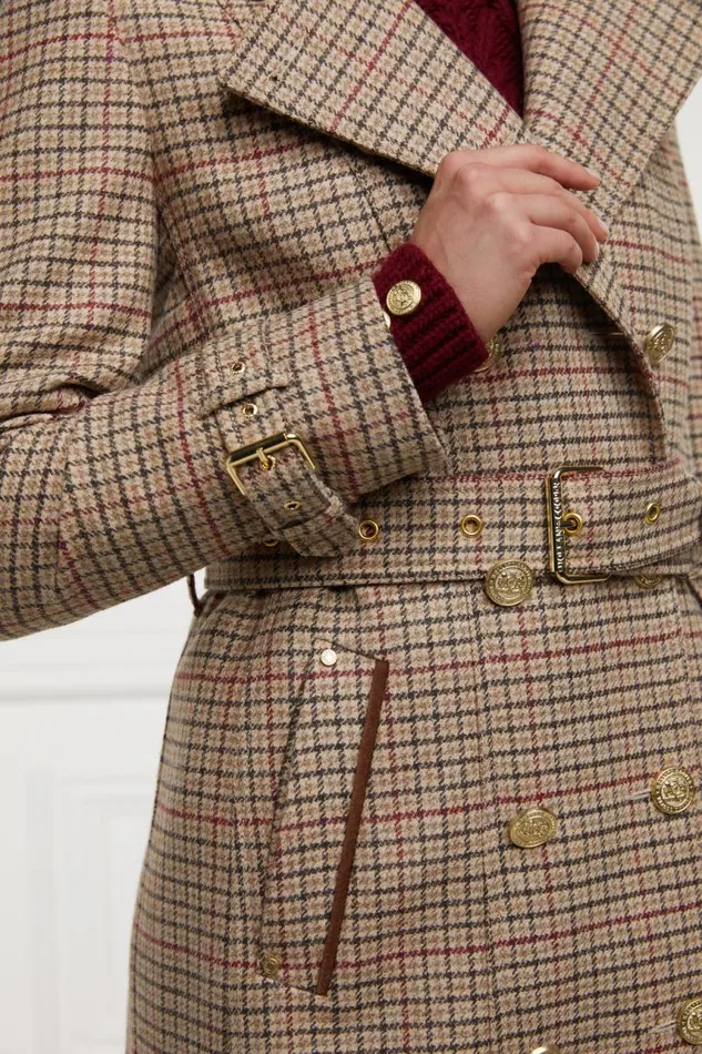 Women In Stock Tailoring Holland Cooper Full Length Marlborough Trench Coat Charlton Tweed