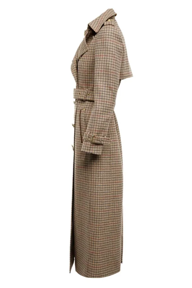 Women In Stock Tailoring Holland Cooper Full Length Marlborough Trench Coat Charlton Tweed