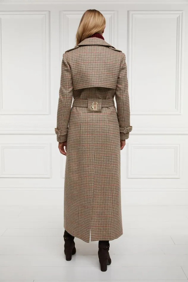 Women In Stock Tailoring Holland Cooper Full Length Marlborough Trench Coat Charlton Tweed