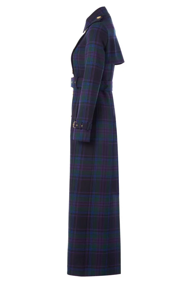 Women In Stock Tailoring Holland Cooper Full Length Marlborough Trench Coat Heather Tartan