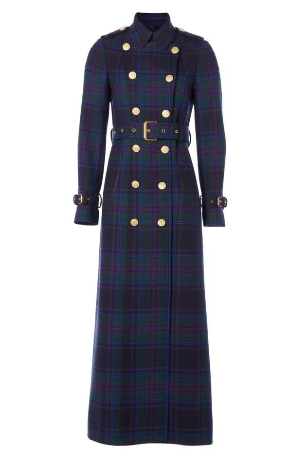 Women In Stock Tailoring Holland Cooper Full Length Marlborough Trench Coat Heather Tartan