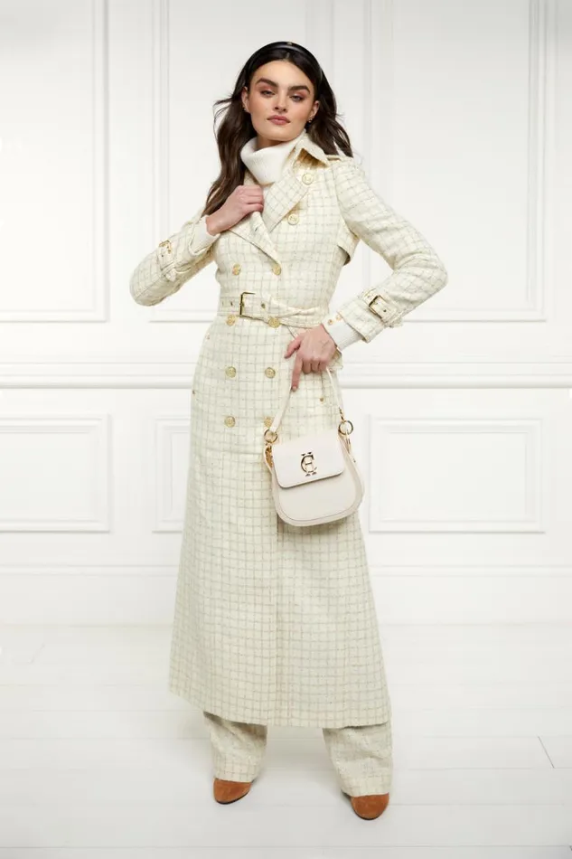 Women In Stock Tailoring Holland Cooper Full Length Marlborough Trench Coat Ivory Sparkle Tweed Women In Stock Tailoring Holland Cooper Full Length Marlborough Trench Coat Ivory Sparkle Tweed