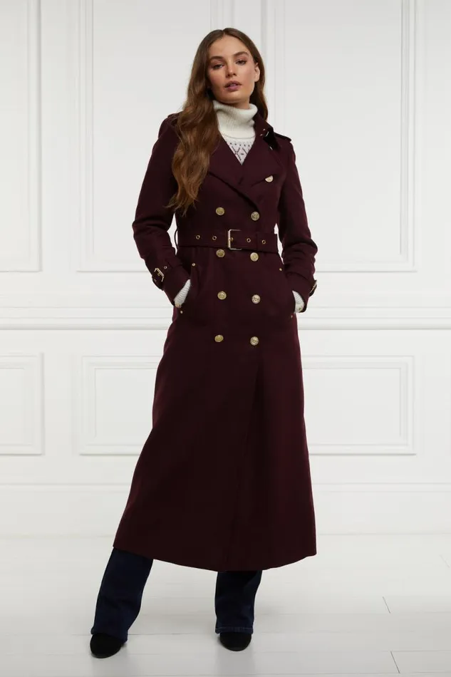 Women In Stock Tailoring Holland Cooper Full Length Marlborough Trench Coat Mulberry Women In Stock Tailoring Holland Cooper Full Length Marlborough Trench Coat Mulberry