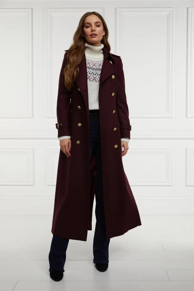 Women In Stock Tailoring Holland Cooper Full Length Marlborough Trench Coat Mulberry