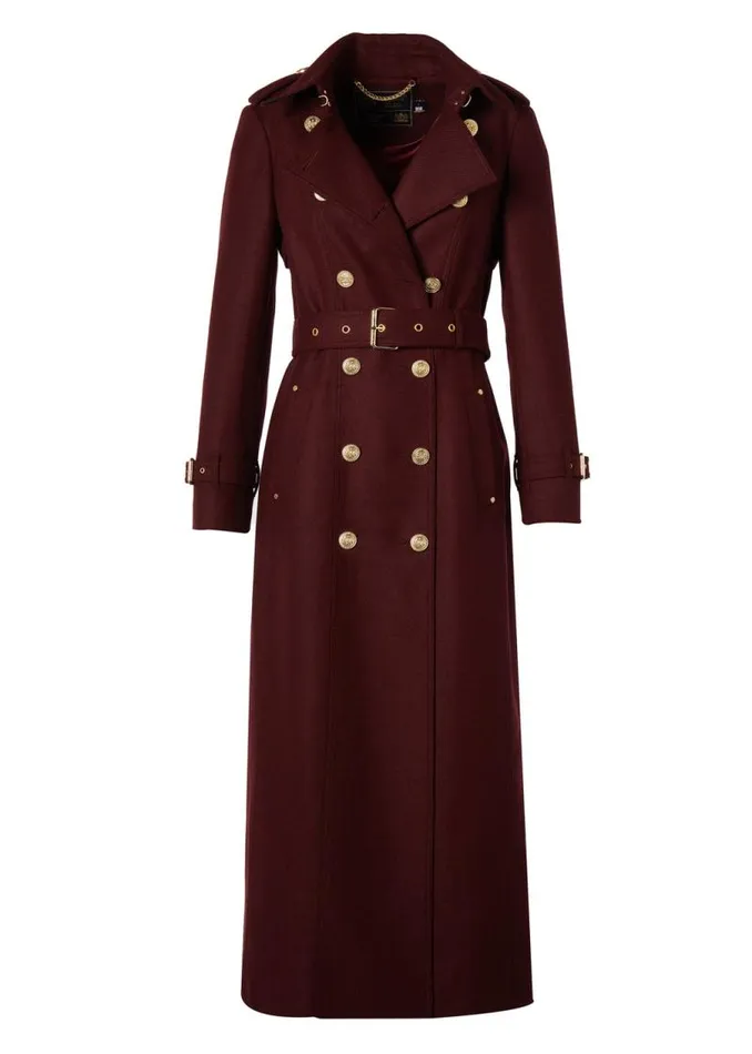 Women In Stock Tailoring Holland Cooper Full Length Marlborough Trench Coat Mulberry