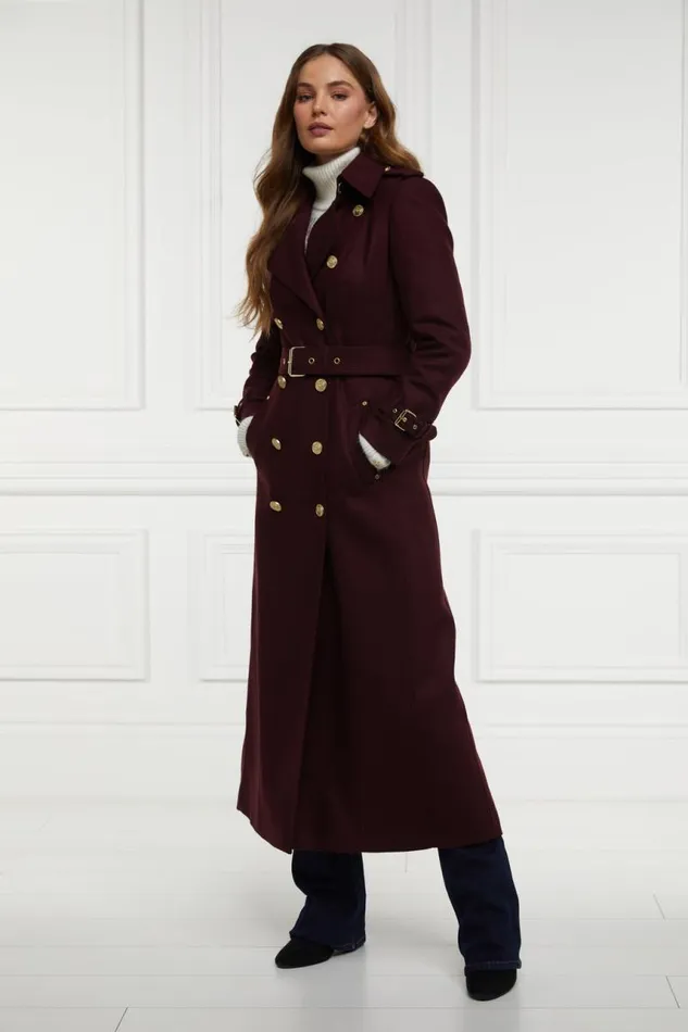 Women In Stock Tailoring Holland Cooper Full Length Marlborough Trench Coat Mulberry