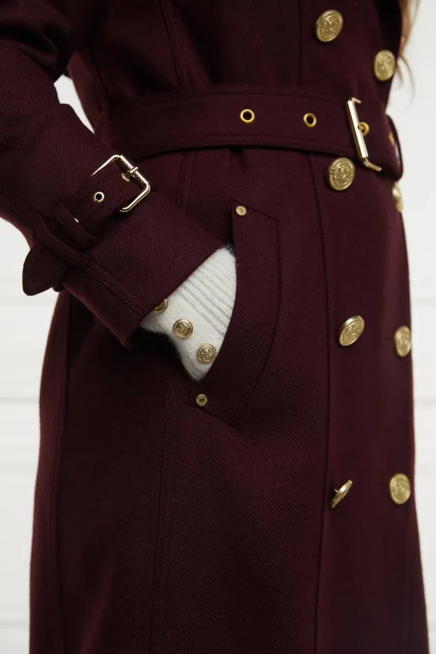 Women In Stock Tailoring Holland Cooper Full Length Marlborough Trench Coat Mulberry