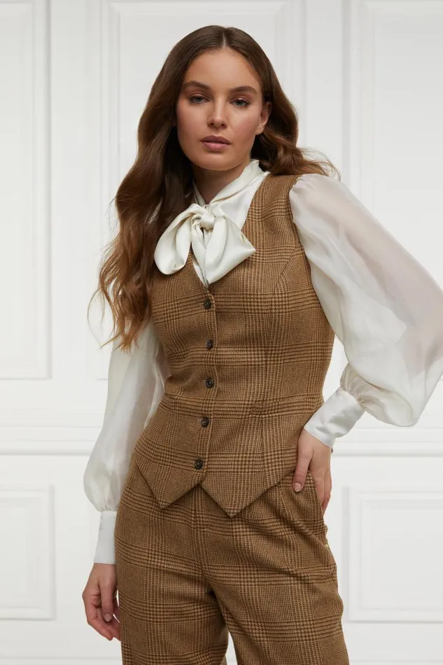 Women In Stock Tailoring Holland Cooper Hampton Waistcoat Tawny Women In Stock Tailoring Holland Cooper Hampton Waistcoat Tawny
