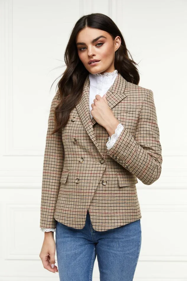 Women In Stock Tailoring Holland Cooper Heritage Knightsbridge Blazer Charlton Tweed Horn Button