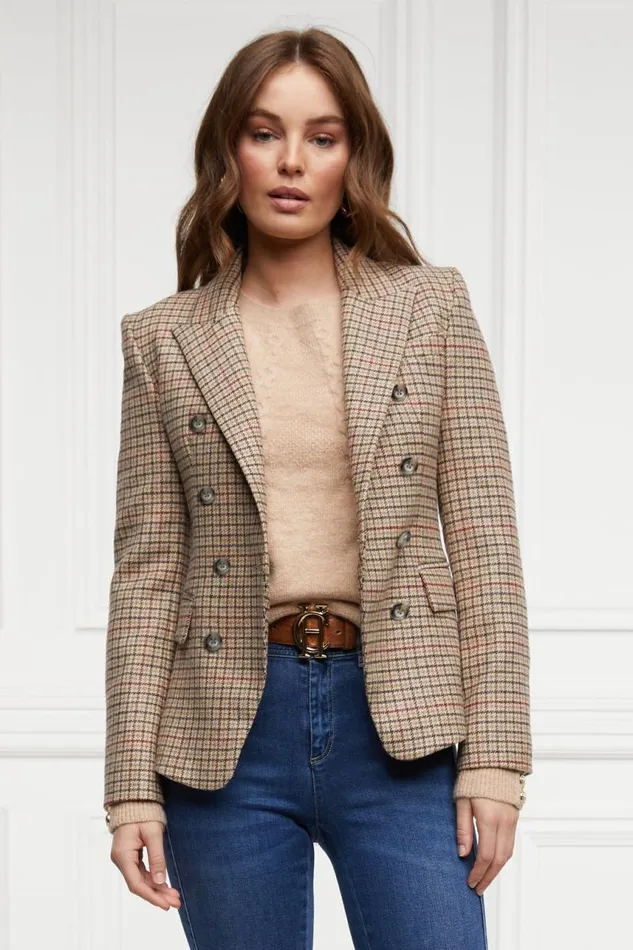 Women In Stock Tailoring Holland Cooper Heritage Knightsbridge Blazer Charlton Tweed Horn Button