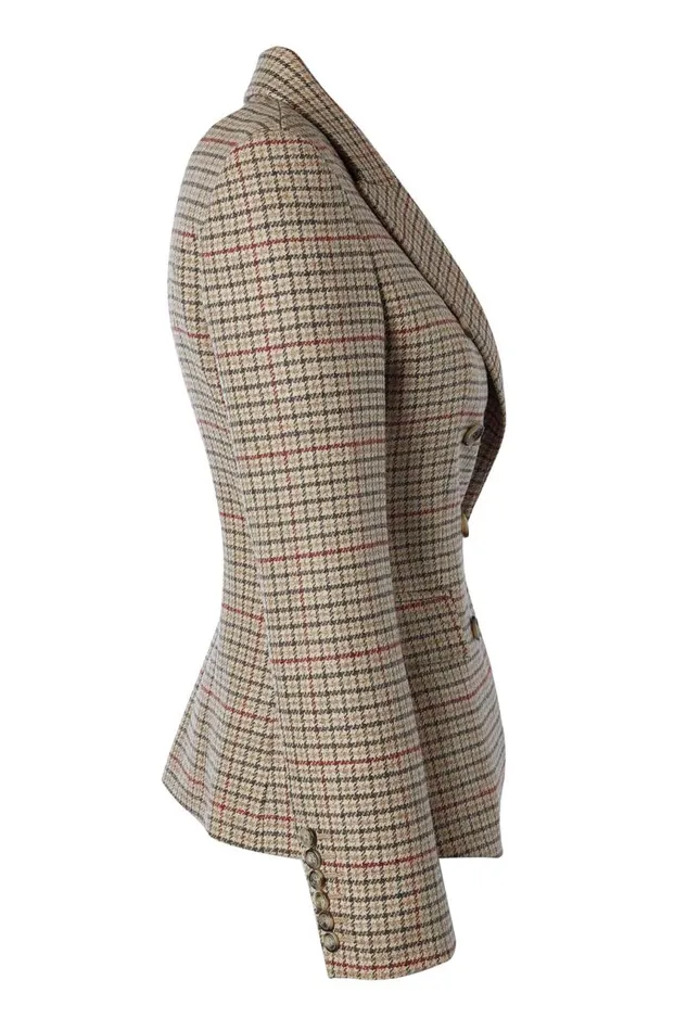 Women In Stock Tailoring Holland Cooper Heritage Knightsbridge Blazer Charlton Tweed Horn Button