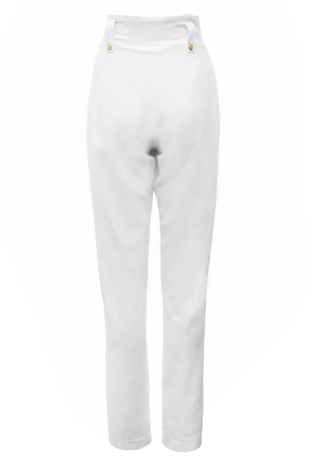 Women In Stock Tailoring Holland Cooper High Waisted Peg Trouser Oyster Linen Women In Stock Tailoring Holland Cooper High Waisted Peg Trouser Oyster Linen