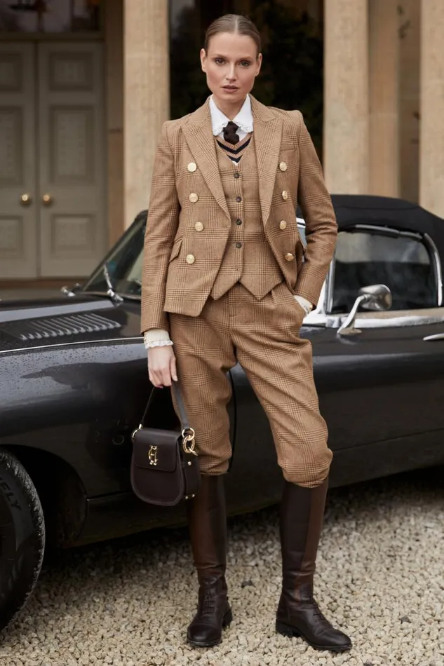 Women In Stock Tailoring Holland Cooper High Waisted Peg Trouser Tawny Women In Stock Tailoring Holland Cooper High Waisted Peg Trouser Tawny