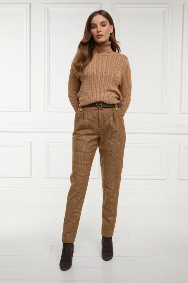 Women In Stock Tailoring Holland Cooper High Waisted Peg Trouser Tawny Women In Stock Tailoring Holland Cooper High Waisted Peg Trouser Tawny