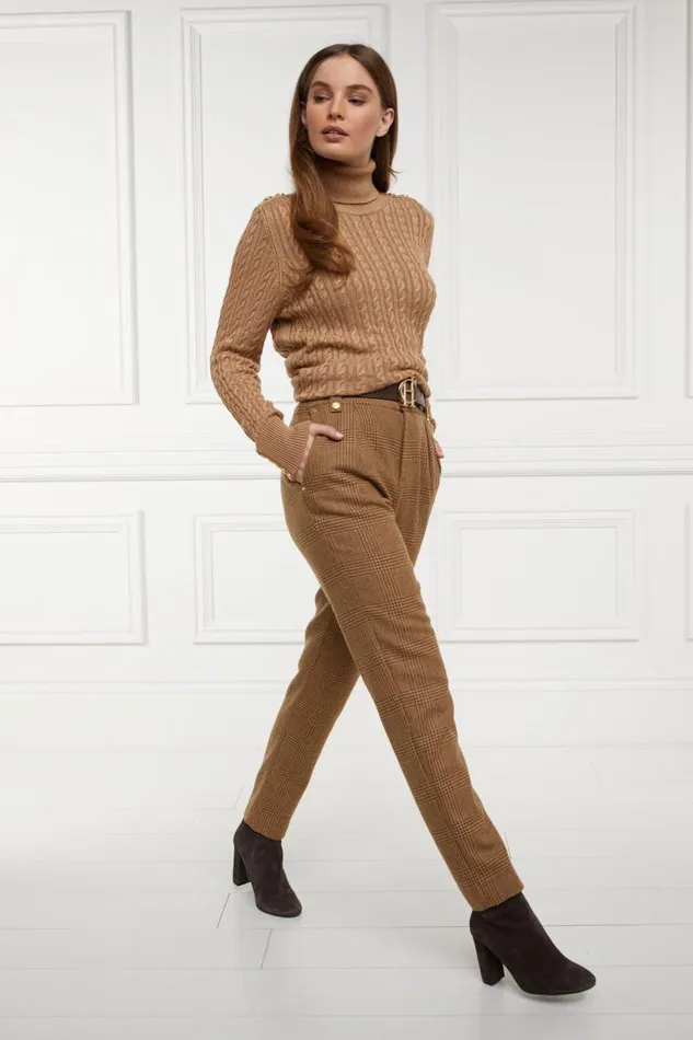Women In Stock Tailoring Holland Cooper High Waisted Peg Trouser Tawny Women In Stock Tailoring Holland Cooper High Waisted Peg Trouser Tawny