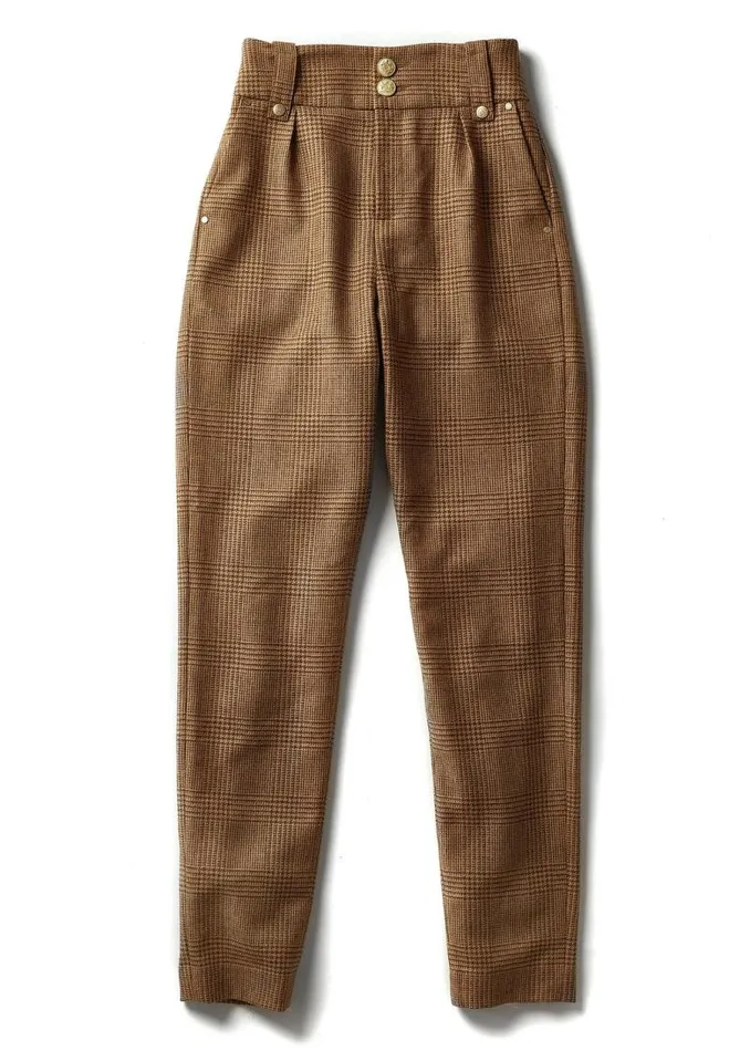 Women In Stock Tailoring Holland Cooper High Waisted Peg Trouser Tawny Women In Stock Tailoring Holland Cooper High Waisted Peg Trouser Tawny