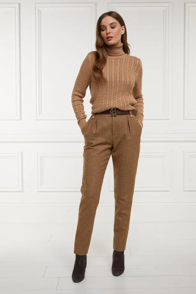 Women In Stock Tailoring Holland Cooper High Waisted Peg Trouser Tawny Women In Stock Tailoring Holland Cooper High Waisted Peg Trouser Tawny