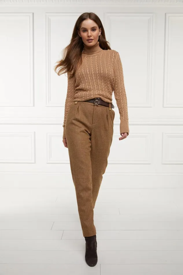 Women In Stock Tailoring Holland Cooper High Waisted Peg Trouser Tawny Women In Stock Tailoring Holland Cooper High Waisted Peg Trouser Tawny
