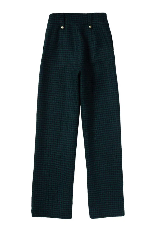 Women In Stock Tailoring Holland Cooper High Waisted Straight Trouser Emerald Houndstooth Women In Stock Tailoring Holland Cooper High Waisted Straight Trouser Emerald Houndstooth