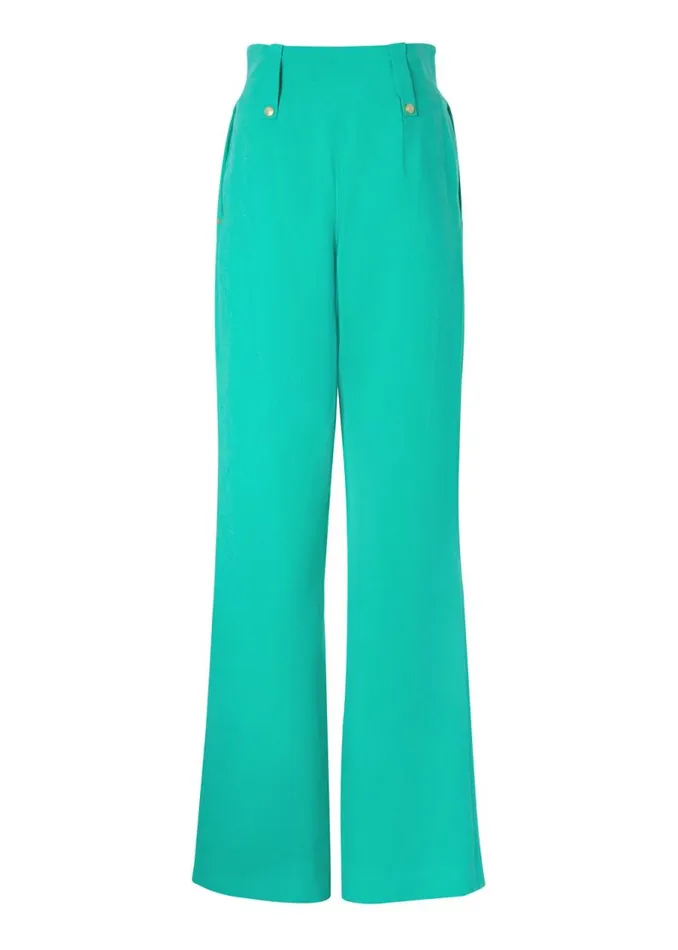 Women In Stock Tailoring Holland Cooper High Waisted Straight Trouser Jade Linen Women In Stock Tailoring Holland Cooper High Waisted Straight Trouser Jade Linen