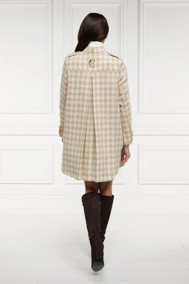 Women In Stock Tailoring Holland Cooper Highbury Cape Coat Camel Houndstooth