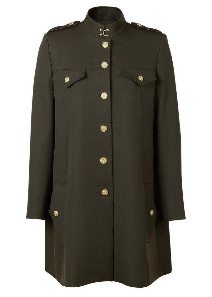 Women In Stock Tailoring Holland Cooper Highbury Cape Coat Khaki Barathea