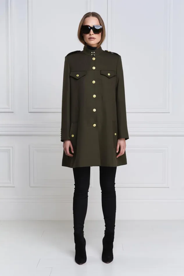 Women In Stock Tailoring Holland Cooper Highbury Cape Coat Khaki Barathea