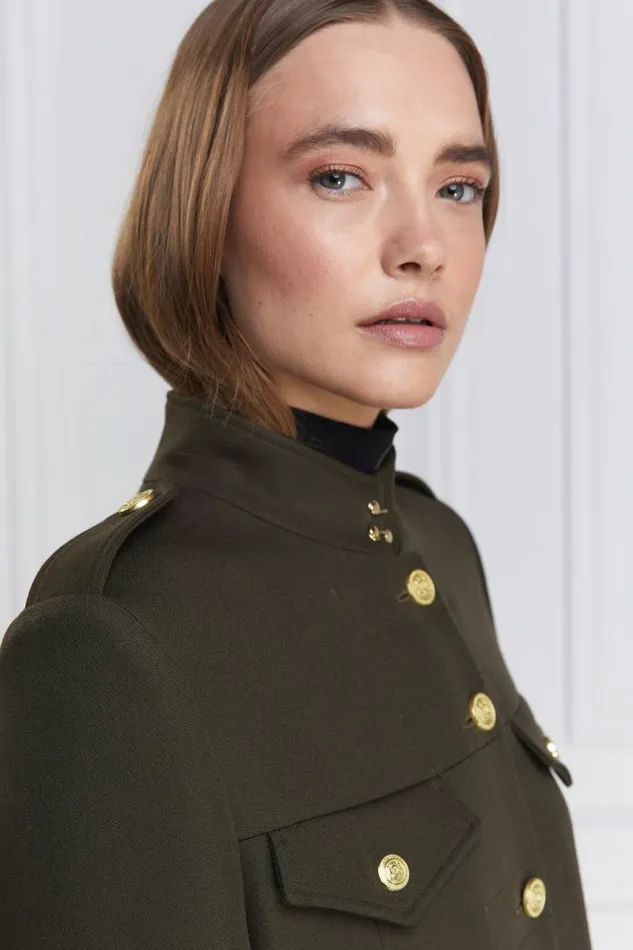 Women In Stock Tailoring Holland Cooper Highbury Cape Coat Khaki Barathea