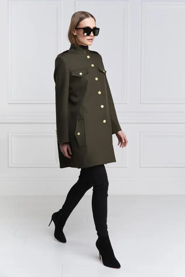 Women In Stock Tailoring Holland Cooper Highbury Cape Coat Khaki Barathea