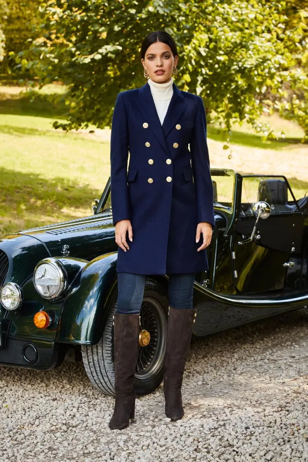 Women In Stock Tailoring Holland Cooper Knightsbridge Coat Navy