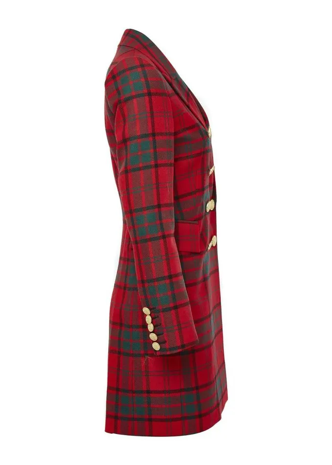 Women In Stock Tailoring Holland Cooper Knightsbridge Coat Red Tartan