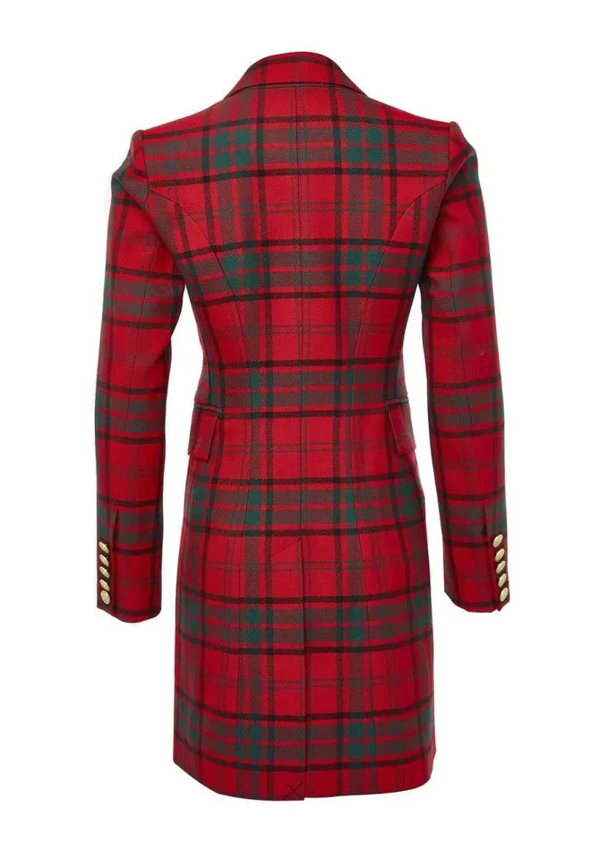 Women In Stock Tailoring Holland Cooper Knightsbridge Coat Red Tartan