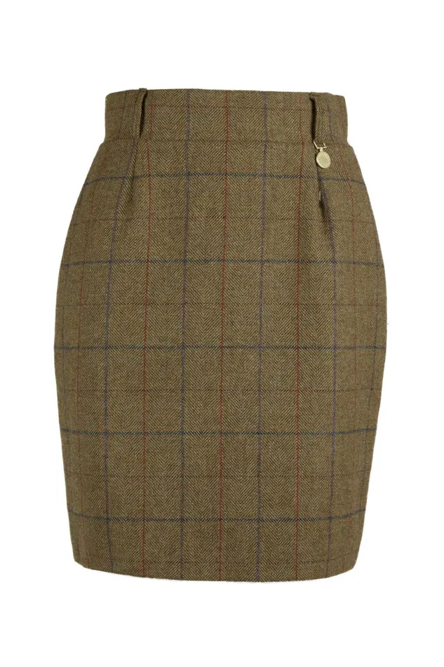 Women In Stock Tailoring Holland Cooper Regency Skirt Glen Green