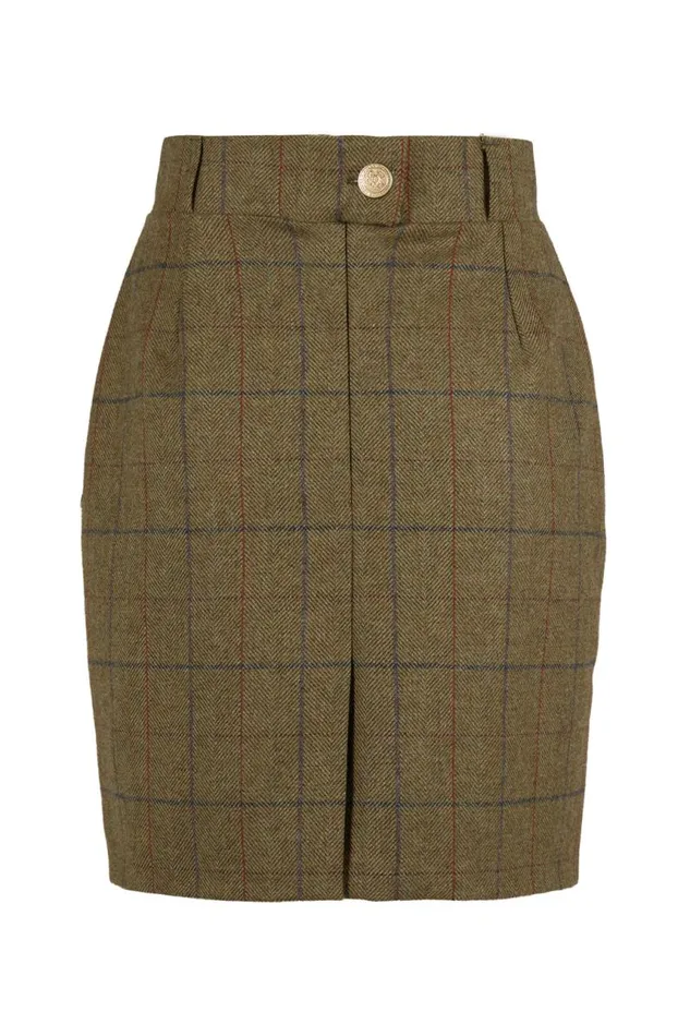 Women In Stock Tailoring Holland Cooper Regency Skirt Glen Green