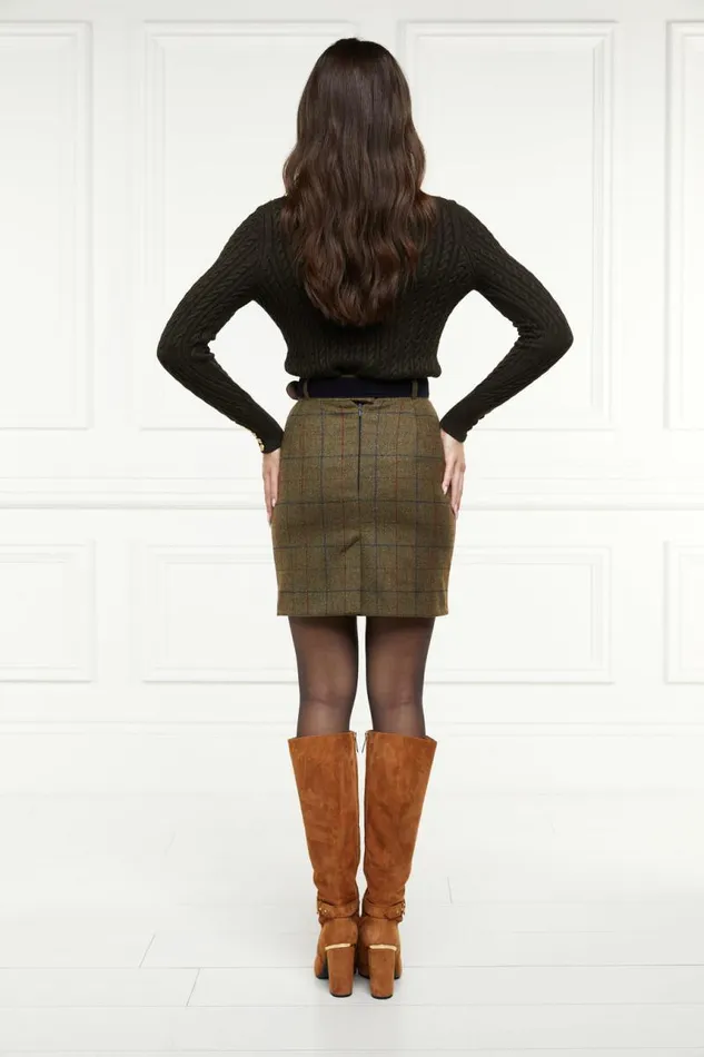 Women In Stock Tailoring Holland Cooper Regency Skirt Glen Green