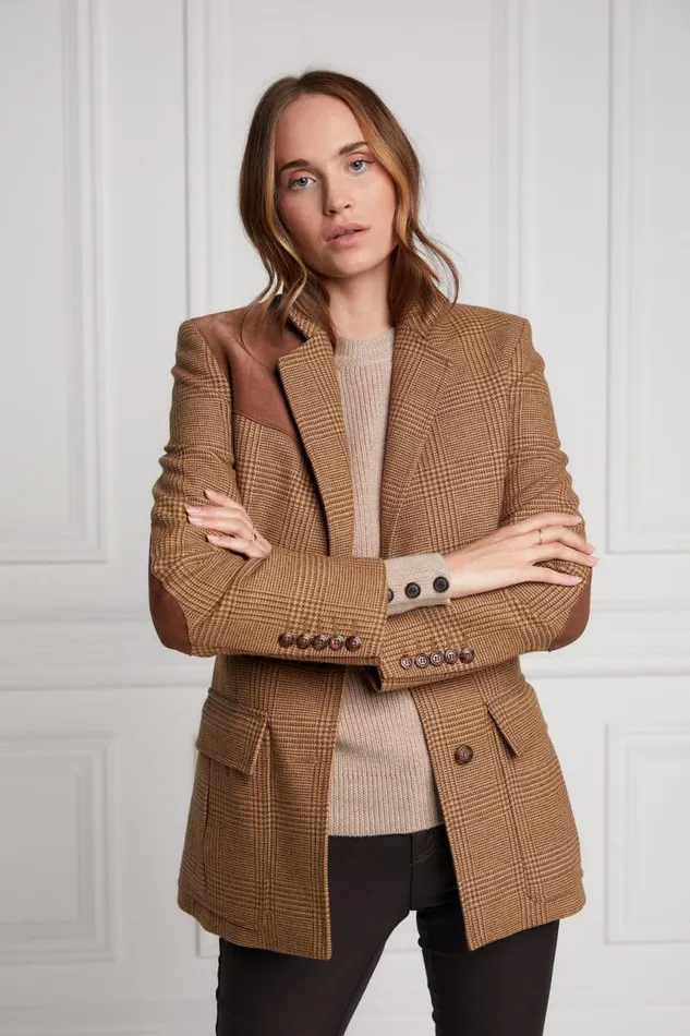 Women In Stock Tailoring Holland Cooper Single Breasted Field Blazer Tawny