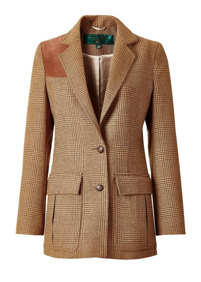 Women In Stock Tailoring Holland Cooper Single Breasted Field Blazer Tawny