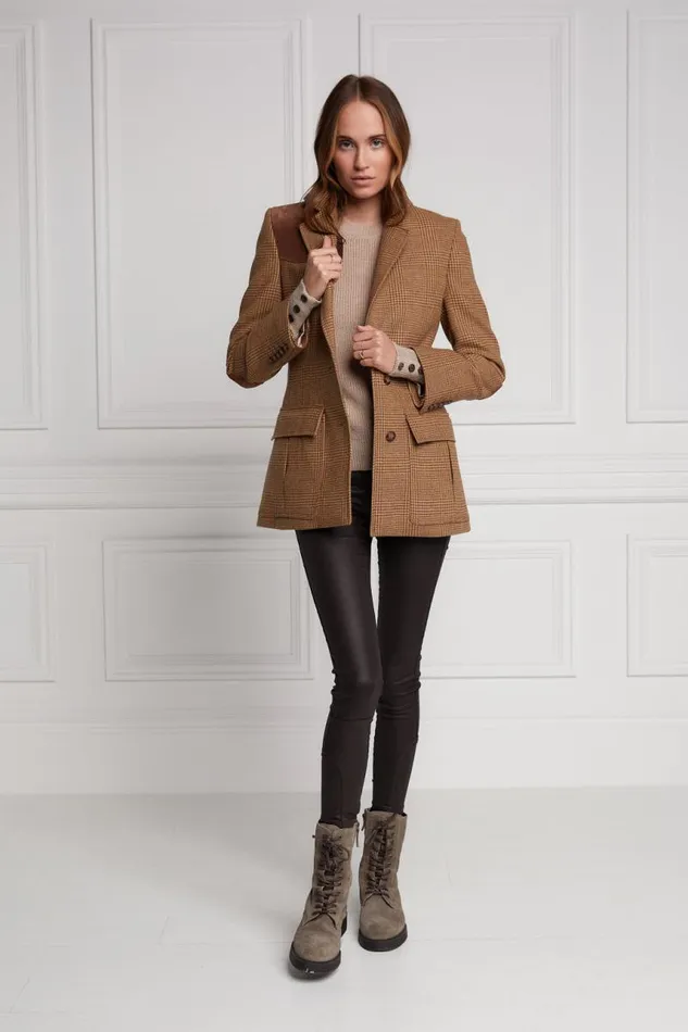 Women In Stock Tailoring Holland Cooper Single Breasted Field Blazer Tawny