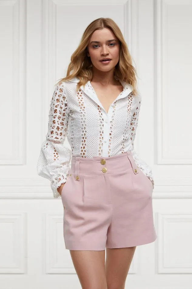 Women In Stock Tailoring Holland Cooper Tailored Short Pink Linen
