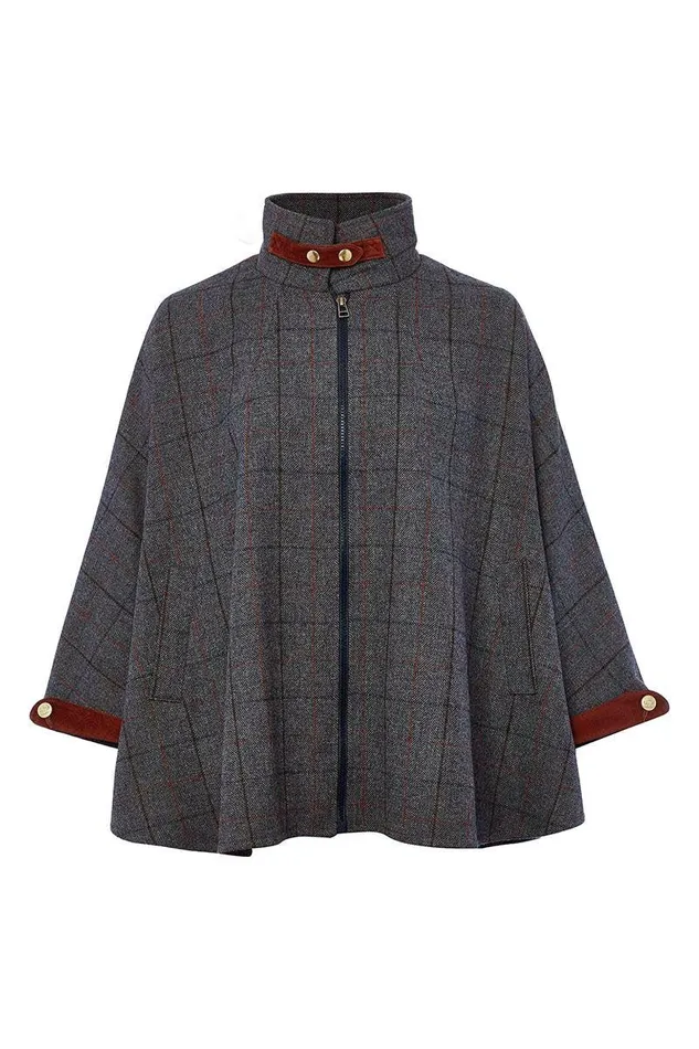 Women In Stock Tailoring Holland Cooper The Classic Cape Mid Blue Check