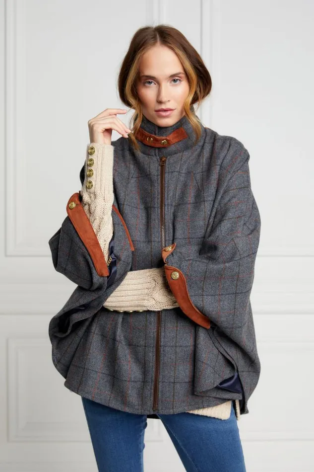 Women In Stock Tailoring Holland Cooper The Classic Cape Mid Blue Check