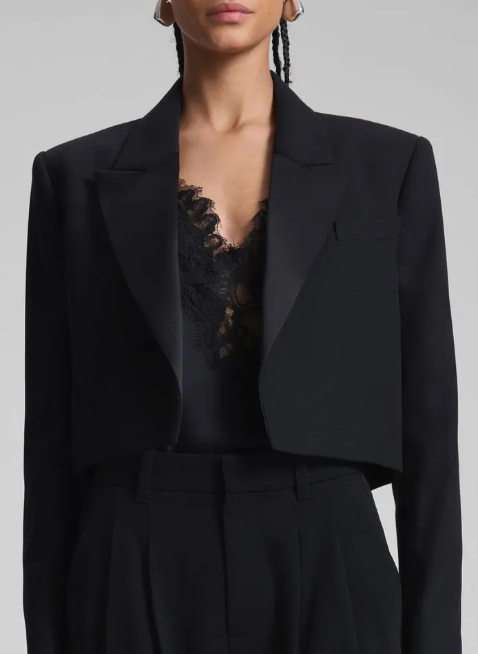 Women Jackets and Coats ALC Anderson Cropped Tux Jacket Blackblack