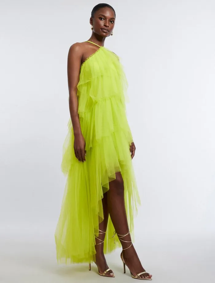 Women Jayden Tiered Tulle Halter Gown Evening Primrose BCBG Dresses Women Jayden Tiered Tulle Halter Gown Evening Primrose BCBG Dresses