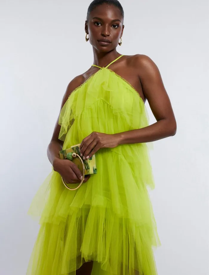 Women Jayden Tiered Tulle Halter Gown Evening Primrose BCBG Dresses Women Jayden Tiered Tulle Halter Gown Evening Primrose BCBG Dresses