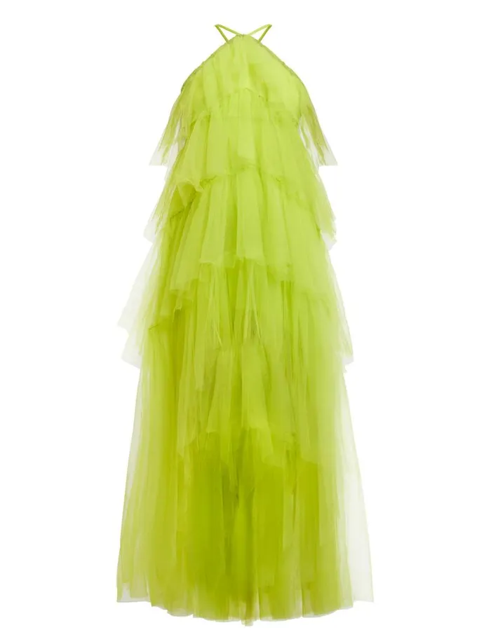 Women Jayden Tiered Tulle Halter Gown Evening Primrose BCBG Dresses Women Jayden Tiered Tulle Halter Gown Evening Primrose BCBG Dresses