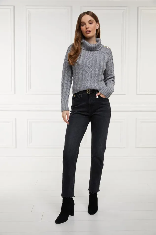 Women Jeans Holland Cooper High Rise Slim Jean Washed Black Women Jeans Holland Cooper High Rise Slim Jean Washed Black