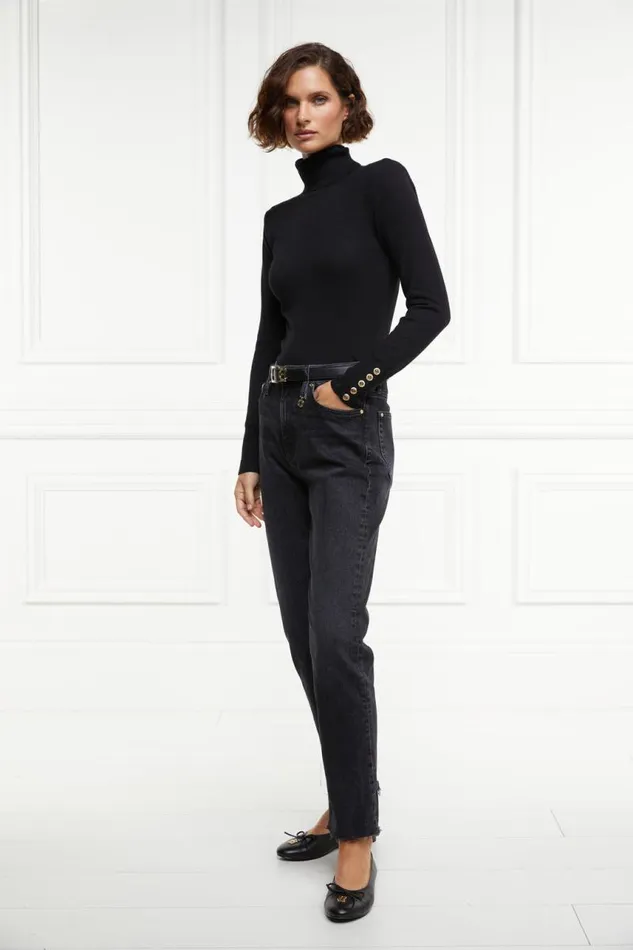 Women Jeans Holland Cooper High Rise Slim Jean Washed Black Women Jeans Holland Cooper High Rise Slim Jean Washed Black