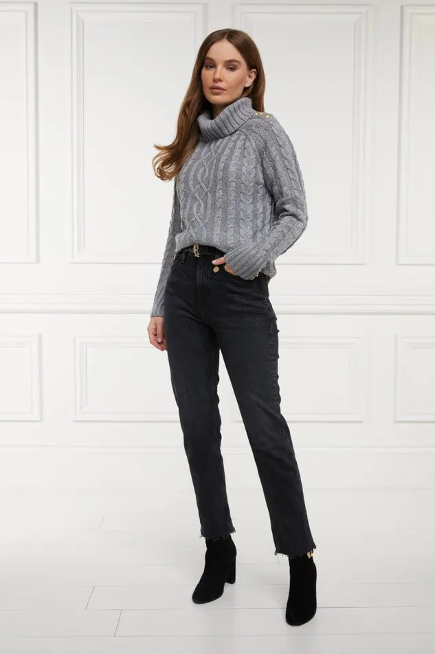 Women Jeans Holland Cooper High Rise Slim Jean Washed Black Women Jeans Holland Cooper High Rise Slim Jean Washed Black